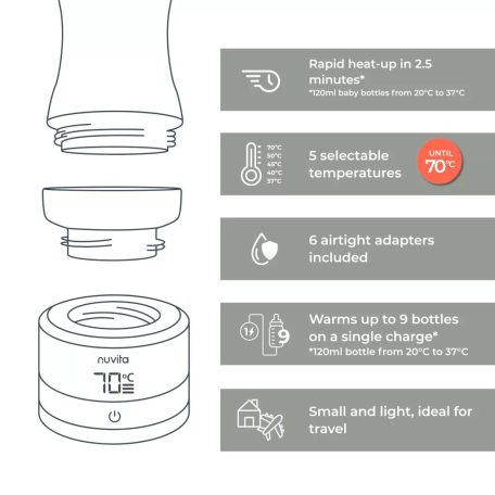 Nuvita Univerzális hordozható cumisüveg-melegítő Warm70 – 1166