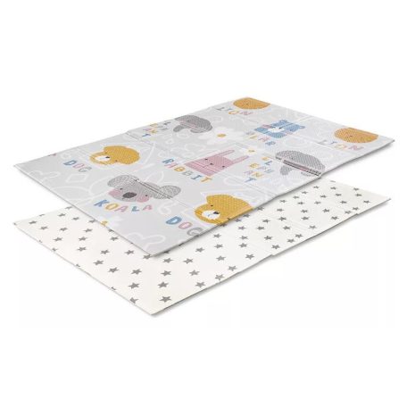 Lorelli Összehajtható 2 oldalas thermo játszószőnyeg 120x180cm - Grey Buddies & stars 