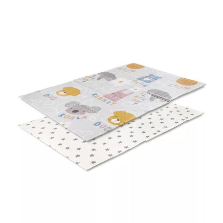 Lorelli Összehajtható 2 oldalas thermo játszószőnyeg 120x180cm - Grey Buddies & stars 