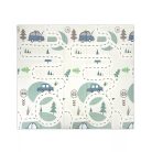 Lorelli Összehajtható 2 oldalas thermo játszószőnyeg 180x200cm - Blue Funny city & stars