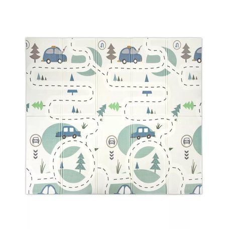 Lorelli Összehajtható 2 oldalas thermo játszószőnyeg 180x200cm - Blue Funny city & stars