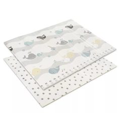   Lorelli Összehajtható 2 oldalas thermo játszószőnyeg 180x200cm - Grey Waves & stars