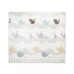   Lorelli Összehajtható 2 oldalas thermo játszószőnyeg 180x200cm - Grey Waves & stars