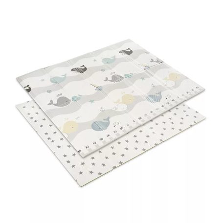 Lorelli Összehajtható 2 oldalas thermo játszószőnyeg 180x200cm - Grey Waves & stars