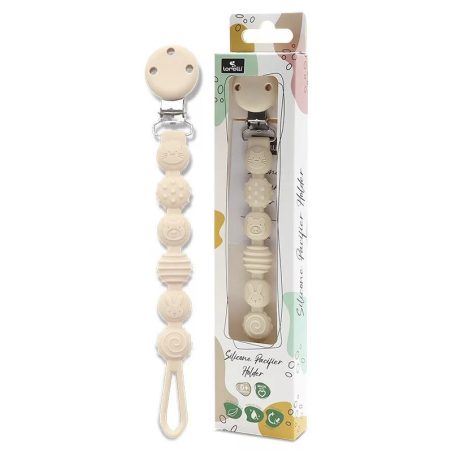 Lorelli Természetes szilikon cumitartó lánc - Beige