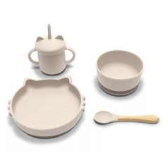 Lorelli Természetes szilikon 4 db-os étkészlet - Beige