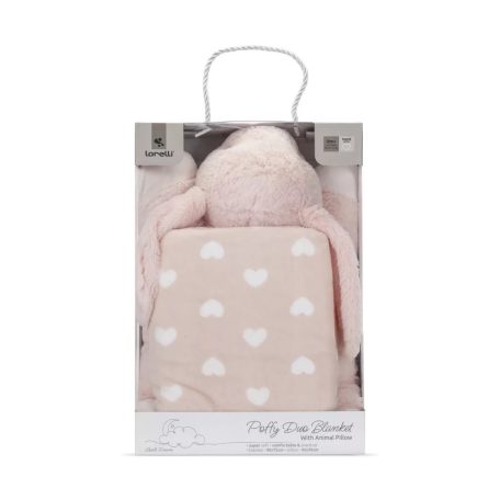 Lorelli Poffy Duo takaró 75x90 cm párnával 45x30 cm - Peach Bunny 