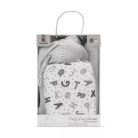 Lorelli Poffy Duo takaró 75x90 cm párnával 45x30 cm - White Grey Teddy Bear