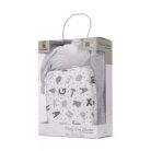 Lorelli Poffy Duo takaró 75x90 cm párnával 45x30 cm - White Grey Teddy Bear
