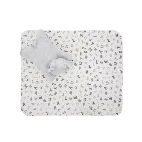Lorelli Poffy Duo takaró 75x90 cm párnával 45x30 cm - White Grey Teddy Bear