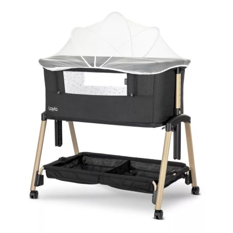 Lorelli Layla 2 az 1-ben babaöböl és járóka - Black / wooden