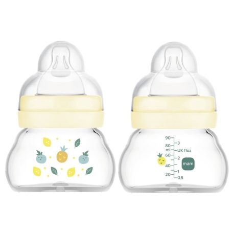 Mam  Feel Good 90ml  Premium üvegből készült cumisüveg Extra lassú átfolyás 0+ bézs 