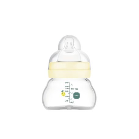 Mam  Feel Good 90ml  Premium üvegből készült cumisüveg Extra lassú átfolyás 0+ bézs 