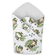   Baby Shop pólyatakaró 75x75cm - Természetes nyomozók szürke 