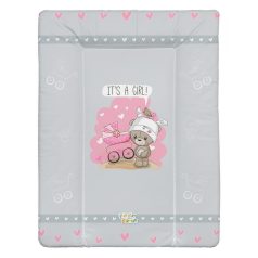   Babastar puha pelenkázó lap 50*70 cm - It's a girl ! maci babakocsi szürke