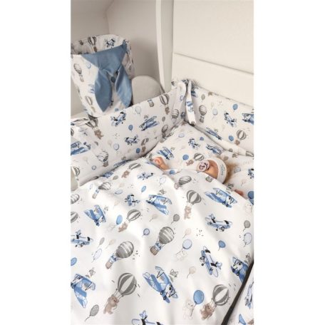 Baby Shop 4 részes babaágynemű - Kék repülőgép 
