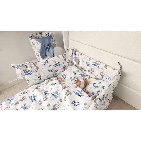 Baby Shop 4 részes babaágynemű - Kék repülőgép 