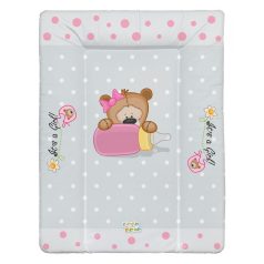  Babastar puha pelenkázó lap 50*70 cm - It's a girl ! maci cumisüveg szürke
