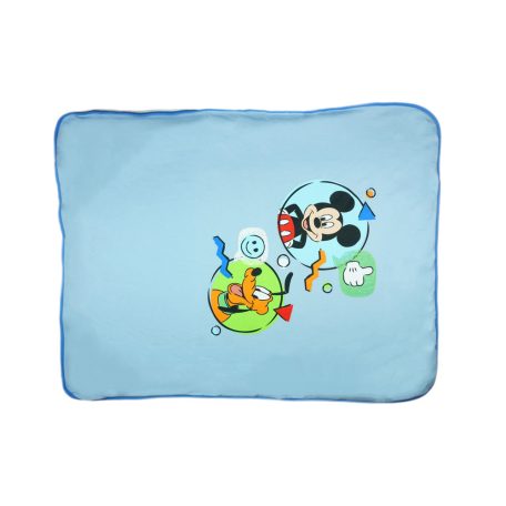 Disney Mickey és Plútó wellsoft béléses pamut babatakaró  70x90cm - kék