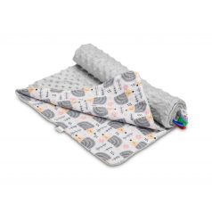 Sensillo kétoldalas babapléd 75x100cm - szürke süni