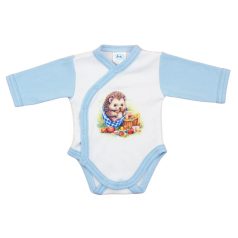 Elöl patentos hosszú ujjú baba body Süni mintával (62)