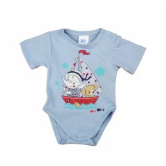 Rövid ujjú baba body cuki Vitorlás mintával (68) - kék