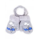 Yo! Bébi téli kesztyű 10 cm - Szürke repülőgép