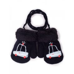 Yo! Bébi téli kesztyű 10 cm - Fekete autó 