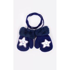 Yo!club téli kesztyű 10 cm - sötétkék/csillag