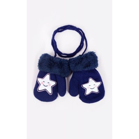 Yo!club téli kesztyű 10 cm - sötétkék/csillag