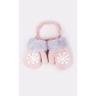 Yo!club téli kesztyű 10 cm - halvány rózsaszín/hópihe