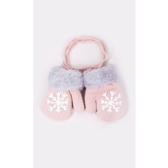 Yo!club téli kesztyű 10 cm - halvány rózsaszín/hópihe