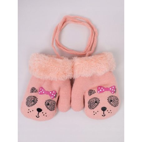 Yo!club téli kesztyű 12 cm - korall/kutya