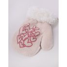 Yo!club téli kesztyű 12 cm - krém/szívecskék