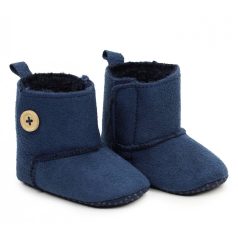   Yoclub babakocsi cipő 0-6 hó - sötétkék/gomb díszítéssel