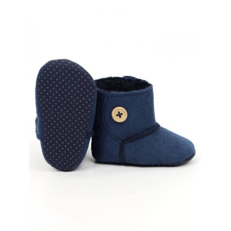 Yoclub babakocsi cipő 0-6 hó - sötétkék/gomb díszítéssel