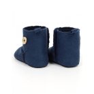 Yoclub babakocsi cipő 6-12 hó - sötétkék/gomb díszítéssel