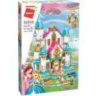 QMAN® 32015 készségfejlesztő építőjáték lányoknak 1169 db építőkocka - Leah hercegnő hatalmas virágkastélya