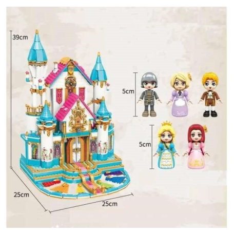 QMAN® 32015 készségfejlesztő építőjáték lányoknak 1169 db építőkocka - Leah hercegnő hatalmas virágkastélya