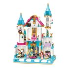 QMAN® 32015 készségfejlesztő építőjáték lányoknak 1169 db építőkocka - Leah hercegnő hatalmas virágkastélya