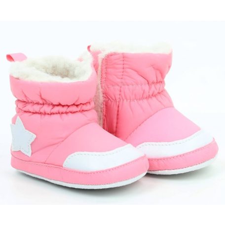 Yoclub Bébi Cipő 0-6 hó - Rózsaszín Fehér Csillaggal
