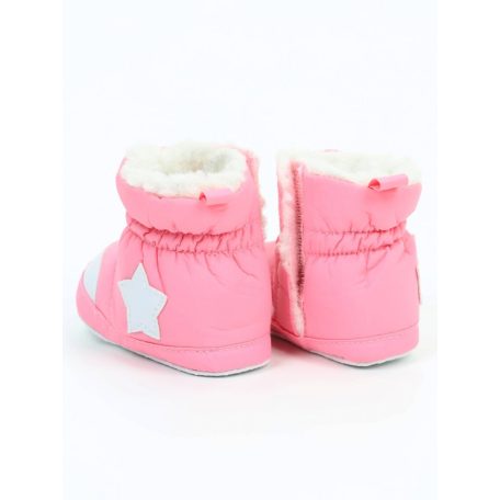 Yoclub Bébi Cipő 0-6 hó - Rózsaszín Fehér Csillaggal