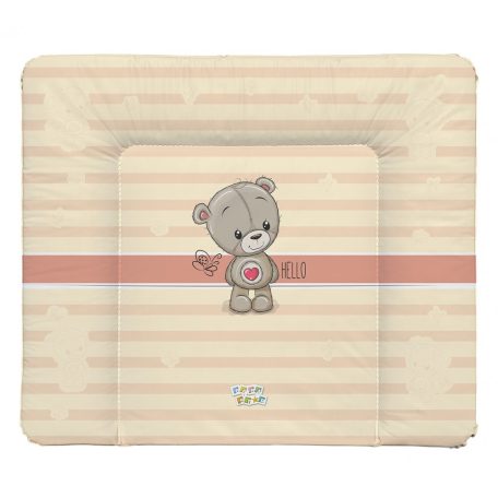 Babastar puha pelenkázó lap 85*75 cm - Beige szívecskés maci 