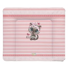   Babastar puha pelenkázó lap 85*75 cm - Rózsaszín cica pillangóval 