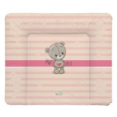   Babastar puha pelenkázó lap 75*72 cm - Rózsaszín szívecskés maci 