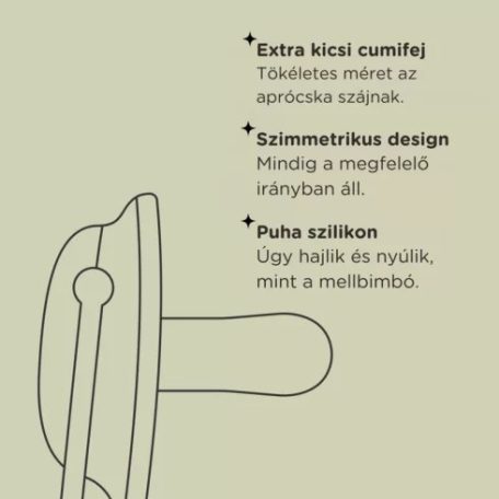 Tommee Tippee Newborn Újszülött szilikon cumi 0-2 hó 2 db - Zöld/Krém