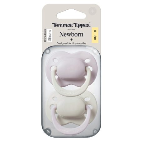 Tommee Tippee Newborn Újszülött szilikon cumi 0-2 hó 2 db - Lila/Krém