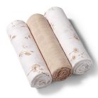BabyOno 3 db-os színes,mintás bambusz textilpelenka - bézs