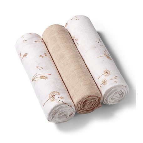 BabyOno 3 db-os színes,mintás bambusz textilpelenka - bézs