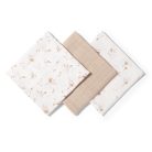 BabyOno 3 db-os színes,mintás bambusz textilpelenka - bézs